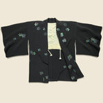 Iridescent Maple Leaf Silk Kimono - Black - Vintage - STAG Provisions - W - One & Done - Apparel