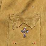 Hand-beaded Suede Fringe Jacket - Tan - Vintage - STAG Provisions - W - One & Done - Apparel