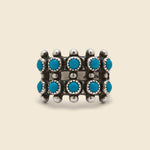 Petit Point Two Row Turquoise/Sterling Ring - Silver - Vintage - STAG Provisions - W - One & Done - Accessories & Jewelry