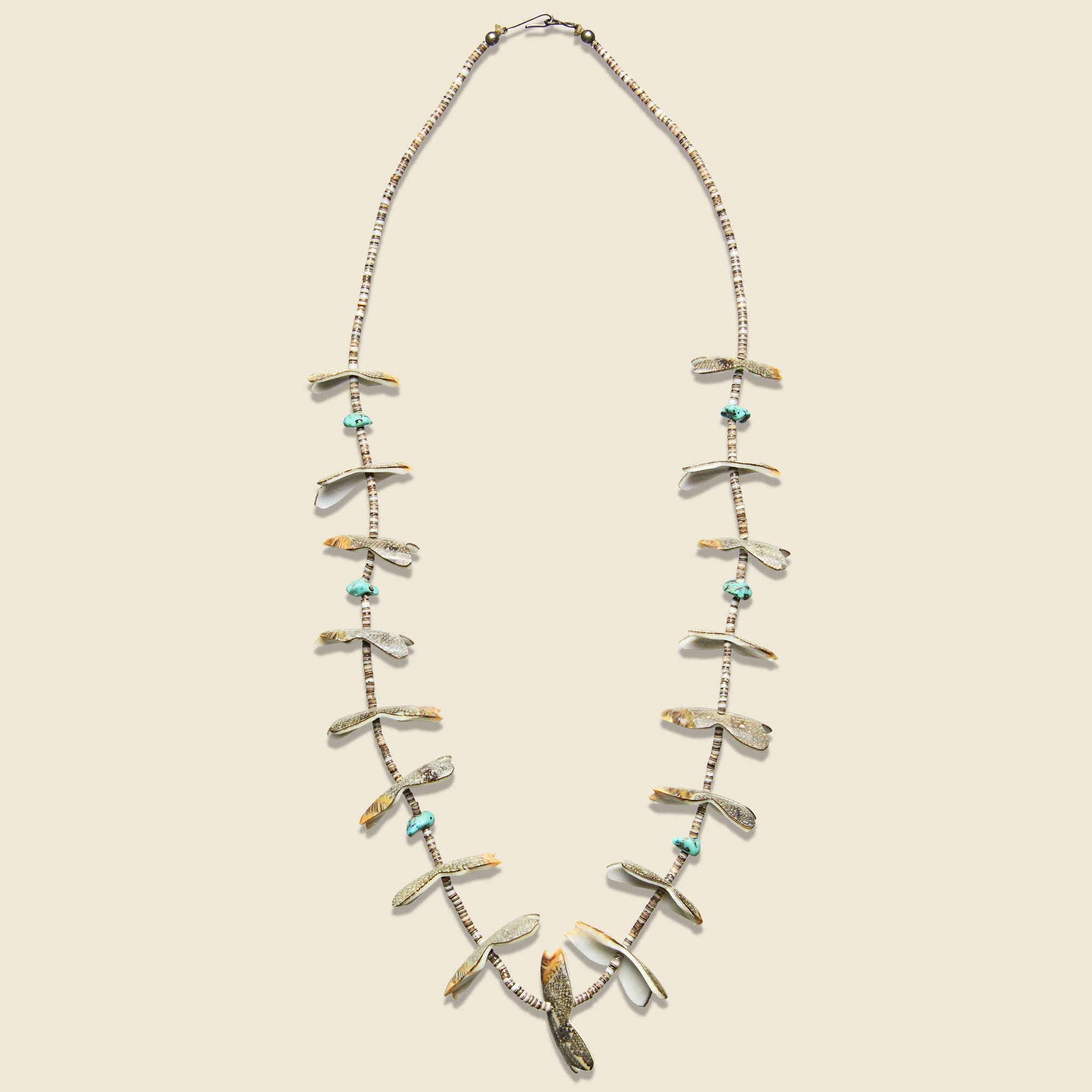 Nugget Shell & Turquoise Heishe Bead Fetish Necklace. - Vintage - STAG Provisions - W - Accessories - Necklace