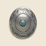 Stamped Oval Concho Pin - Silver/Turquoise - Yuketen - STAG Provisions - W - Accessories - Pin