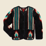 Fleece Jacquard Liner Jacket - Black/Red Multi - RRL - STAG Provisions - W - Outerwear - Coat/Jacket